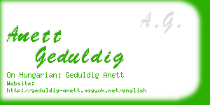 anett geduldig business card